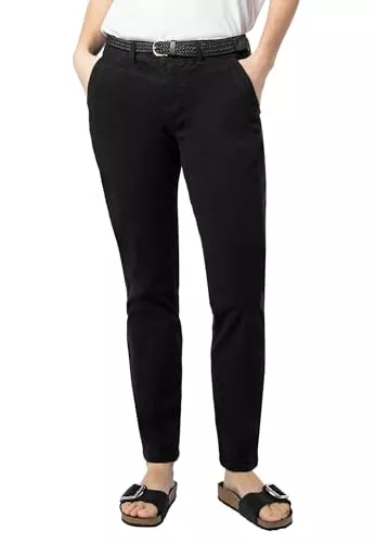 Urban Surface Hosen Urban Surface Damen Chino Stoff-Hose mit Flecht-Gürtel