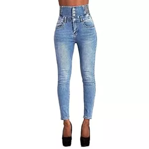 Glook Jeans Glook Skinny Jeans Damen High Waist Stretch Hose Damen | Slim Fit Jeans Damen mit hohem Bund und Po-Pushup Effekt | Damen Jeans Stretch Hose