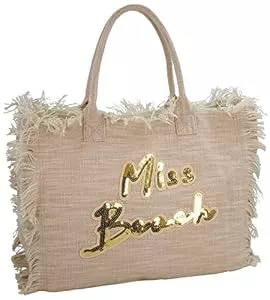 Miss Beach Taschen & Rucksäcke Miss Beach - Badetasche mit Reißverschluss - Strandtasche - 29 oder 17 Liter Volumen - Picknick-Tasche - Shopper aus Canvas
