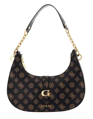 GUESS Taschen & Rucksäcke GUESS Kuba Top Zip Shoulder Bag Mocha Logo