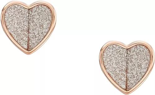 Fossil Schmuck Fossil Damenohrstecker Sadie Flutter Hearts Edelstahl roségoldfarben, JF04334791