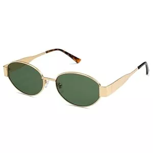 SOJOS Sonnenbrillen & Zubehör SOJOS Retro Sonnenbrille Damen Herren Oval Metal Trendy Classic UV400 Schutz Sonnenbrillen SJ1217