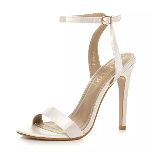 Ajvani Sandalen & Slides Damen Hoch Absatz Party Kaum Dort Schnalle Fesselriemen Sandalen Schuhe Größe