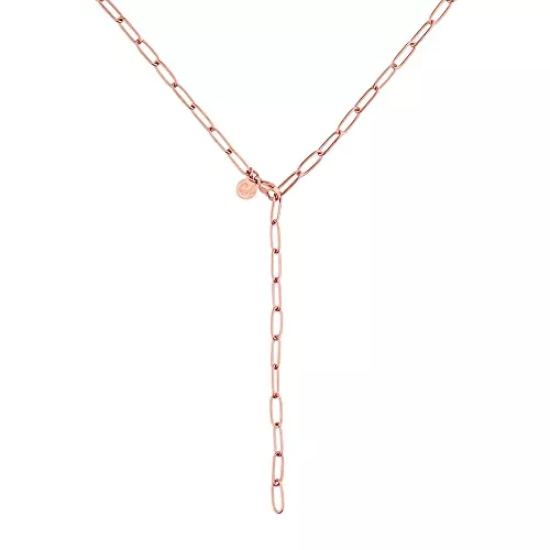 GD GOOD.designs Schmuck Gliederkette Damen - Wasserfeste Y Kette I Verstellbare Ankerkette aus Edelstahl in Gold - Silber - Rosegold I Filigrane Edelstahl Halskette