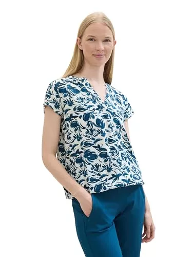 TOM TAILOR Ärmellose Blusen TOM TAILOR Damen Kurzarm-Bluse mit Muster
