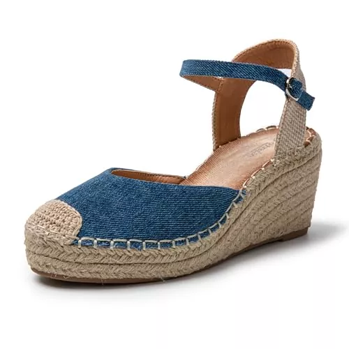 JOMIX Sandalen & Slides JOMIX Damen Sandalen mit Keilabsatze Frauen Bohemian Sandals Freizeit Strand Sandalette Sommer Römersandalen