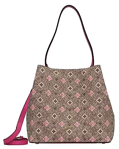 L.CREDI Taschen & Rucksäcke L.CREDI-Damen-Hobo Bag Handtasche-KIANA 28x13x27-112-Beige multi