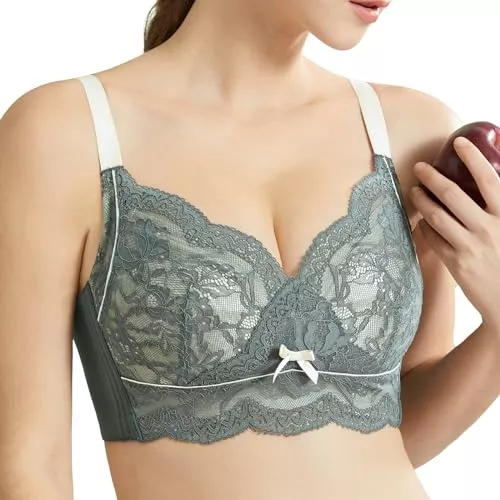 Baetty Unterwäsche & Dessous Baetty Damen-BH 4548 mit Wabenmuster, Baumwolle, drahtlos, nahtlos, hohe Seite, Unterarm, fett, glatt, bequem, Größe 32–44 (B-DDD)