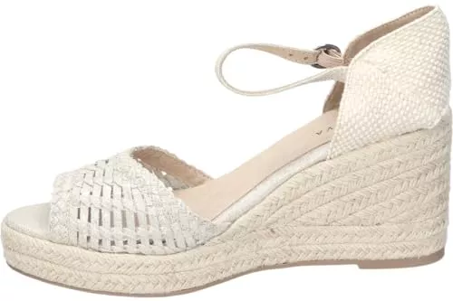 Skydiva High Heels Skydiva Espadrilles mit Keilabsatz für Damen, Espadrilles, cremefarben, mit Schnalle, Modell M4366