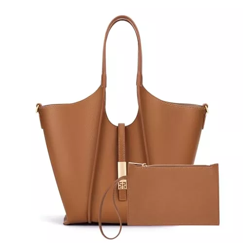 CHAMAIR Taschen & Rucksäcke CHAMAIR Shopper Damen Groß Tote Bag Elegant Damenhandtasche Henkeltasche Damen Handtasche Gross Umhängetasche mit Geldbörse PU Leder Schultertasche Women's Totes Handbag Bürotasche