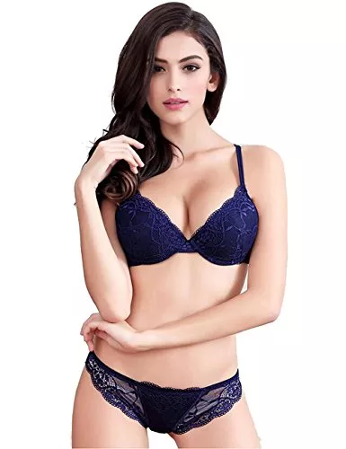 Bluewhalebaby Unterwäsche & Dessous Super Push Up Sexy BHs Set Transparent Unterwäsche Dessous Spitze BH & Passende Panty für Frauen