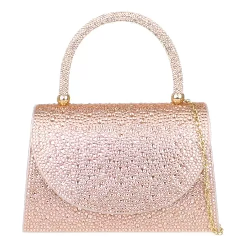 Girly Handbags Taschen & Rucksäcke Girly Handbags Verzierte, glitzernde Damen-Clutch mit Griff oben