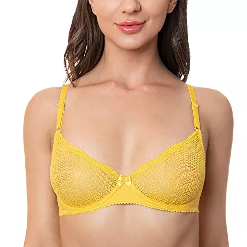 Wingslove Unterwäsche & Dessous Wingslove Damen Sexy 1/2 Cup Spitze BH Soft Mesh Bügel BH Demi Unlined Durchsichtig Bralette