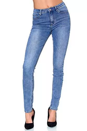 Elara Jeans Elara Damen Hose Stretch Skinny Jeans 3 Längen Chunkyrayan