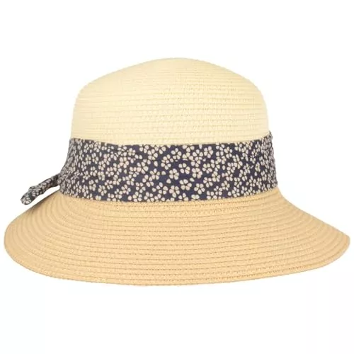 Breiter Hüte & Mützen Breiter Damen Strohhut Strandhut Schute mit asymmetrischer Krempe & Schleife Damenhut 100% Papier