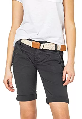 FRESH MADE Shorts FRESH MADE Damen Bermuda-Shorts in Pastellfarben mit Gürtel