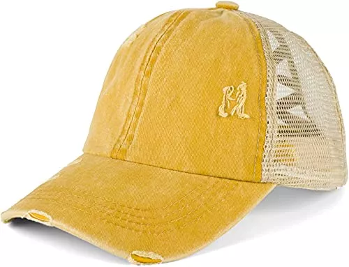 styleBREAKER Hüte & Mützen styleBREAKER Damen Baseball Cap im Washed Used Look mit Mesh Einsatz, Ponytail, 6-Panel, Klettverschluss verstellbar 04023085