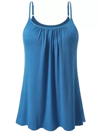 vislivin Tops vislivin Top mit Integriertem BH Damen Unterhemd Spaghettiträger Tops Loose Tank Ärmellose Bluse Trägertops S-XXXXL