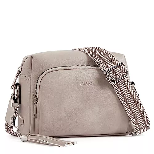 CLUCI Taschen & Rucksäcke CLUCI Umhängetasche Damen, Crossbody Bag Damen Breiter Gurt, Handy Schultertasche Schultertasche PU Leder, Handtasche damen, Schultertasche Klein mit Fransen Verstelbaar Schultergurt
