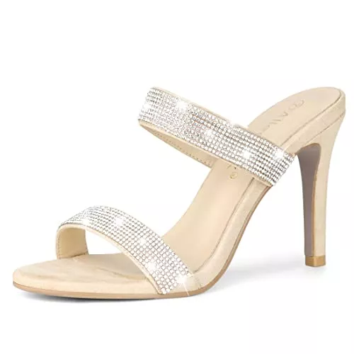 Allegra K Sandalen & Slides Allegra K Damen Sandalen mit offener Spitze und Stilettoabsatz mit Strasssteinen