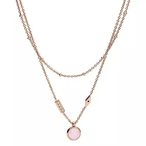 Fossil Schmuck Fossil Damenkette mehrreihig Edelstahl roségoldfarben JF03674791