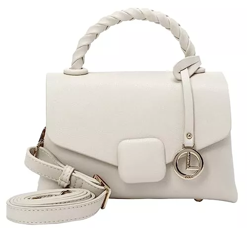 L.CREDI Taschen & Rucksäcke L.CREDI Damen-Flap-Bag LANIKA Umhängetasche mit geflochtenem Henkel 21x8x14