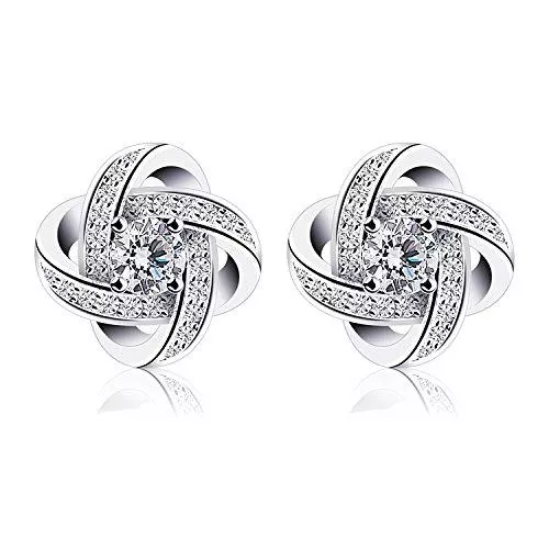 B.Catcher Schmuck B.Catcher Ohrringe Damen Ohrstecker 925 Sterling Silber Ohrschmuck Twist-Würfel Liebe Set Schmuck Zirkonia Geschenk für Damen
