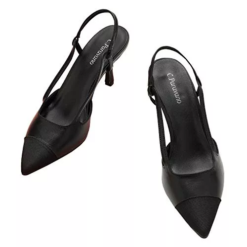 C.Paravano High Heels C.Paravano Slingback Pumps I Damen Slingback I Slingback Schwarz Damen I Pumps Damen I Slingback Pumps I High Heel Pumps Schuhe