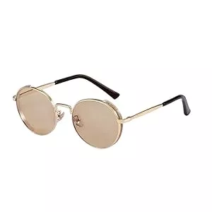 Generic Sonnenbrillen & Zubehör Ovale Sonnenbrille, glänzend, Metall, Augenbrauen-Schattierung, für Damen und Herren