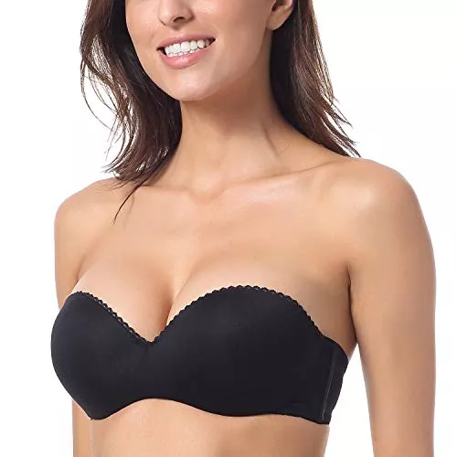 DOBREVA Unterwäsche & Dessous DOBREVA Damen Trägerloser BH Push Up mit Bügel Trägerlos Bandeau BHS