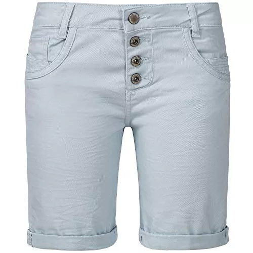 Sublevel Shorts Sublevel Damen Denim Bermuda Chino Stretch Shorts mit Aufschlag Bequeme Kurze Hose im Used Look