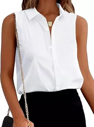 Zeagoo Hemdblusen Zeagoo Damen Tank Top Sommer V-Ausschnitt Tanktops Elegant Oberteile Ärmellose Blusentop Tunika Shirts