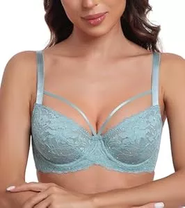 Lemorosy Unterwäsche & Dessous Lemorosy Damen Minimizer BH Vollschalen Ungepolster Floraler Spitze BH Plus Size Unterwäsche BH Große Größen