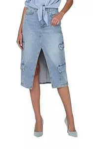 ONLY Röcke ONLY Damen Cargo Jeans Rock ONLPosey Midirock mit Schlitz und Seitentaschen