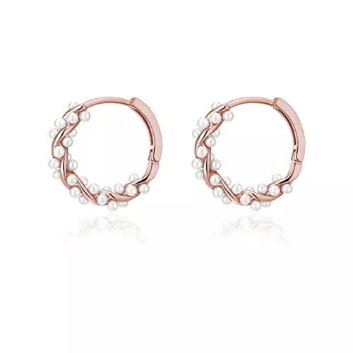 SLUYNZ Schmuck SLUYNZ Sterling Silber Creolen Ohrringe für Frauen Mädchen Perlen Creolen Ohrringe Hochzeit Braut Ohrringe