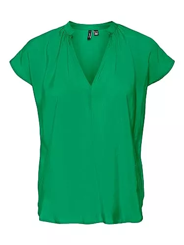 VERO MODA Kurzarmblusen VERO MODA Damen Vmqueeny V-neck C/S WVN Ga Top