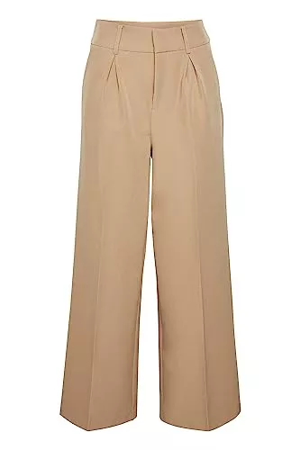 ICHI Hosen ICHI IHLEXI PA5 Damen Hose Stoffhose mit Stretch weiter Schnitt Crop Länge