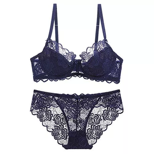 MOONBADI Unterwäsche & Dessous MOONBADI sexy unterwäsche für Frau Damen Spitzen BH Set Push up Bügel BH Lace Lingerie Bra und Slip Set Pushup BH Damen