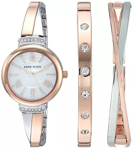 Anne Klein Uhren Anne Klein Damen-Armbanduhr und Armband-Set mit Kristall-Akzenten