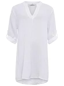 Zwillingsherz Hemdblusen Zwillingsherz Musselin Longbluse aus 100% Baumwolle mit V-Ausschnitt – Hochwertige Tunika für Damen Frauen Mädchen - Sommerbluse Freizeitkleid Strandkleid - Locker luftig perfekt für Frühling Sommer