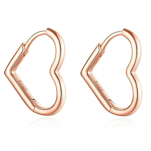 Jrêveinfini Schmuck Jrêveinfini Elegante Herzförmige Creolen aus 925er Sterlingsilber für Damen und Mädchen - Herzförmigen Ohrringe in Einem Minimalistischen Style, Geschenke für Frauen Mädchen Mama mit Geschenkbox