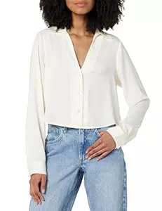 The Drop Hemdblusen The Drop Damen Harlow Silky Cropped Blouse Hemden