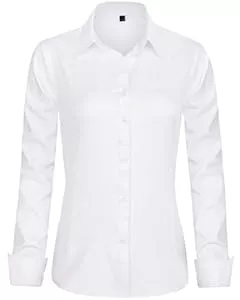 J.VER Hemdblusen J.VER Bluse Damen Casual Business Bluse Damen Button Down Shirts Klassische Langarm Kragen Tops Bügelleichtes Modern Oberteil