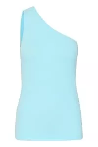 KAFFE Tops KAFFE Jerseytop Kapia Damen Jerseytop Asymmetric One Shoulder Tank Top