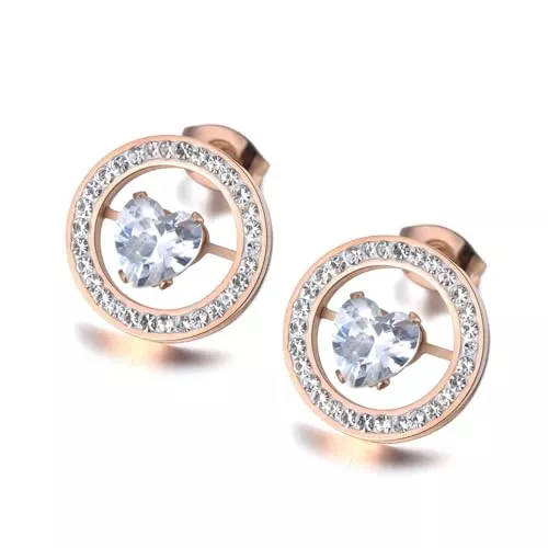 BISONBLUE Schmuck Ohrringe Damen Ohrstecker Ohrhänger Modische 925 Geschenk Für Frauen Freundin Mädchen Ohrringe Für Damen, Weißes Schwarzes Ohrstecker-Herz