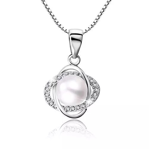 PEARLOVE Schmuck PEARLOVE Glück vierblättriges Kleeblatt Halskette Perle Anhänger Halskette Frauen Geschenk Kette mit Schmuckschatulle