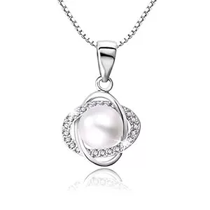 PEARLOVE Schmuck PEARLOVE Glück vierblättriges Kleeblatt Halskette Perle Anhänger Halskette Frauen Geschenk Kette mit Schmuckschatulle