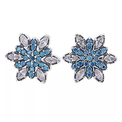 DJMJHG Schmuck Neue 925 Sterling Silber Ohrring Kristallisierte Schneeflocke Kristall Ohrstecker Für Frauen Für Frauen Hochzeitsgeschenk Schmuck