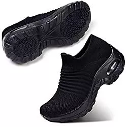 STQ Sneaker & Sportschuhe STQ Damen Schuhe Slip On Sneakers Freizeit Atmungsaktive Fitness Turnschuhe Plattform Air Leichte Outdoor Walking Schuhe