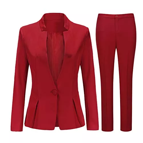 YYNUDA Kostüme YYNUDA Damen Hosenanzug Business 2 Teiilg Anzug Slim Fit Elegant Blazer mit Anzughosen für Büro